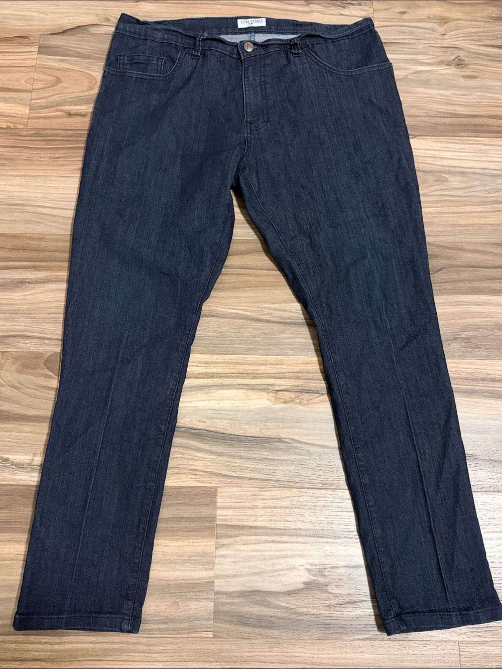 Tom James Blue Delta Jeans Mens 36x30 Dark Wash Blue Slim Straight Denim